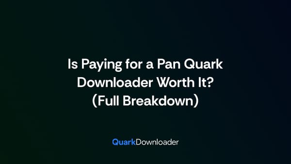 Is Paying for a Pan Quark Downloader Worth It? (Full Breakdown)